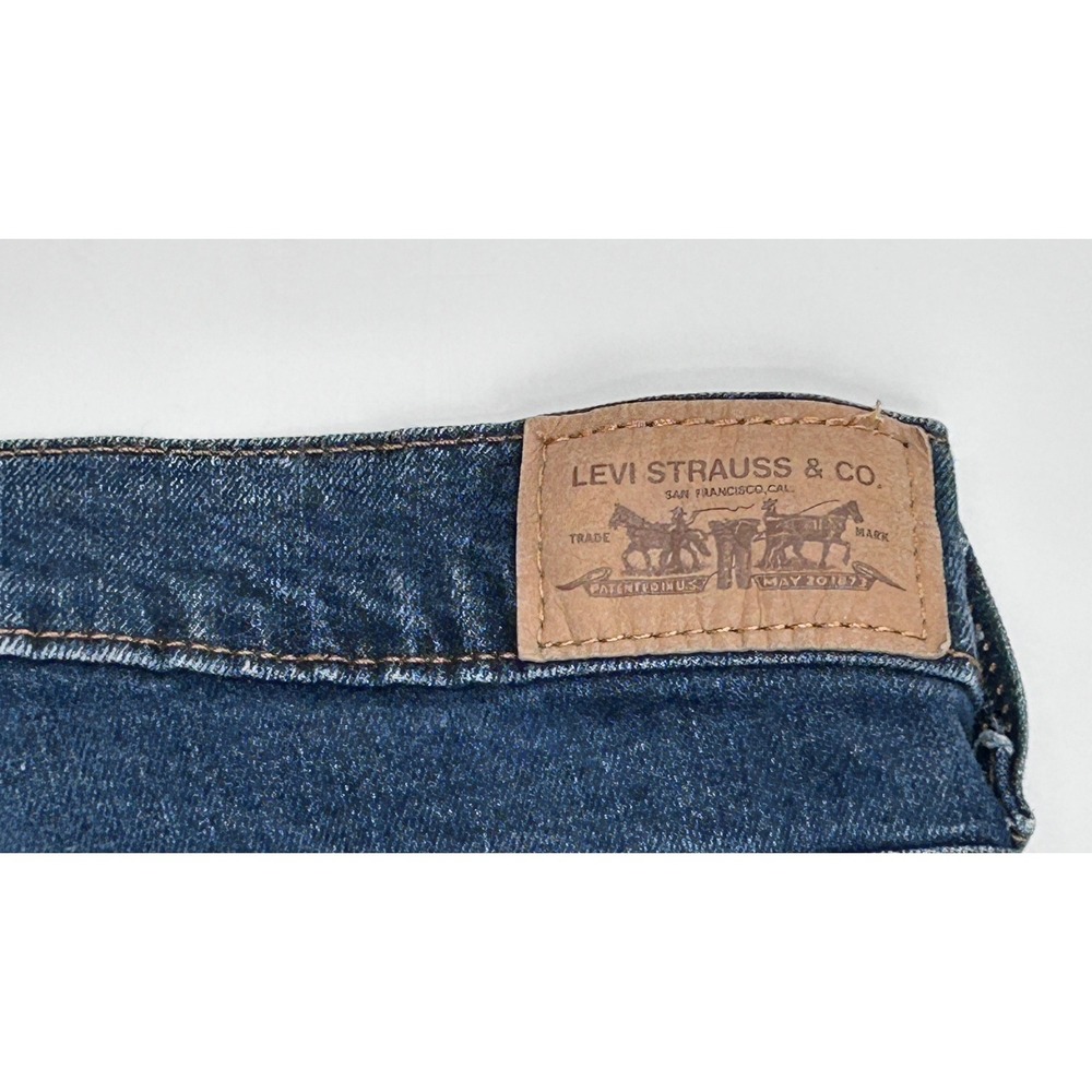 Levis 515 Women Dark Wash Blue Stretch Denim Cuffed Capri Cropped Jeans Size 6 - Picture 6 of 9
